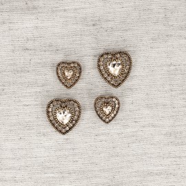 Rhinestone button heart