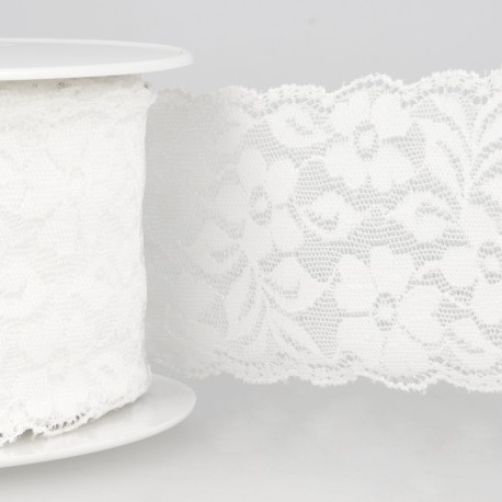 1 m elastic lace border - Stephanoise-Mediac - 55 mm wide - black